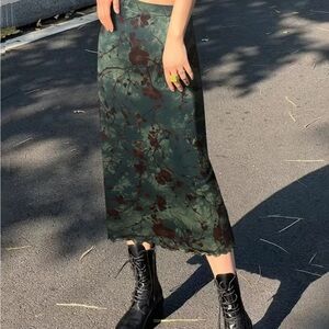 Floral Green Skirt